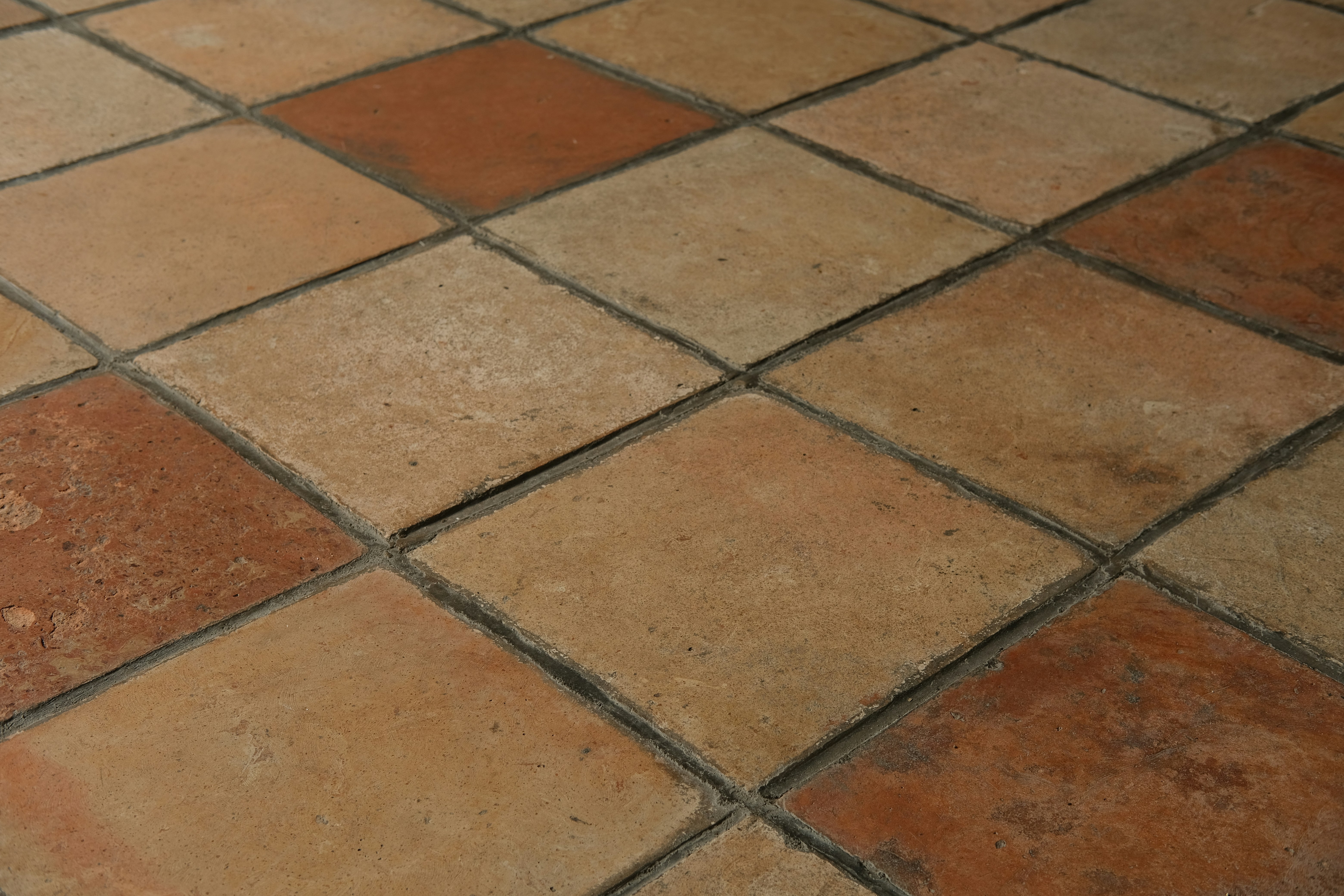 Handmade terracotta floor tiles