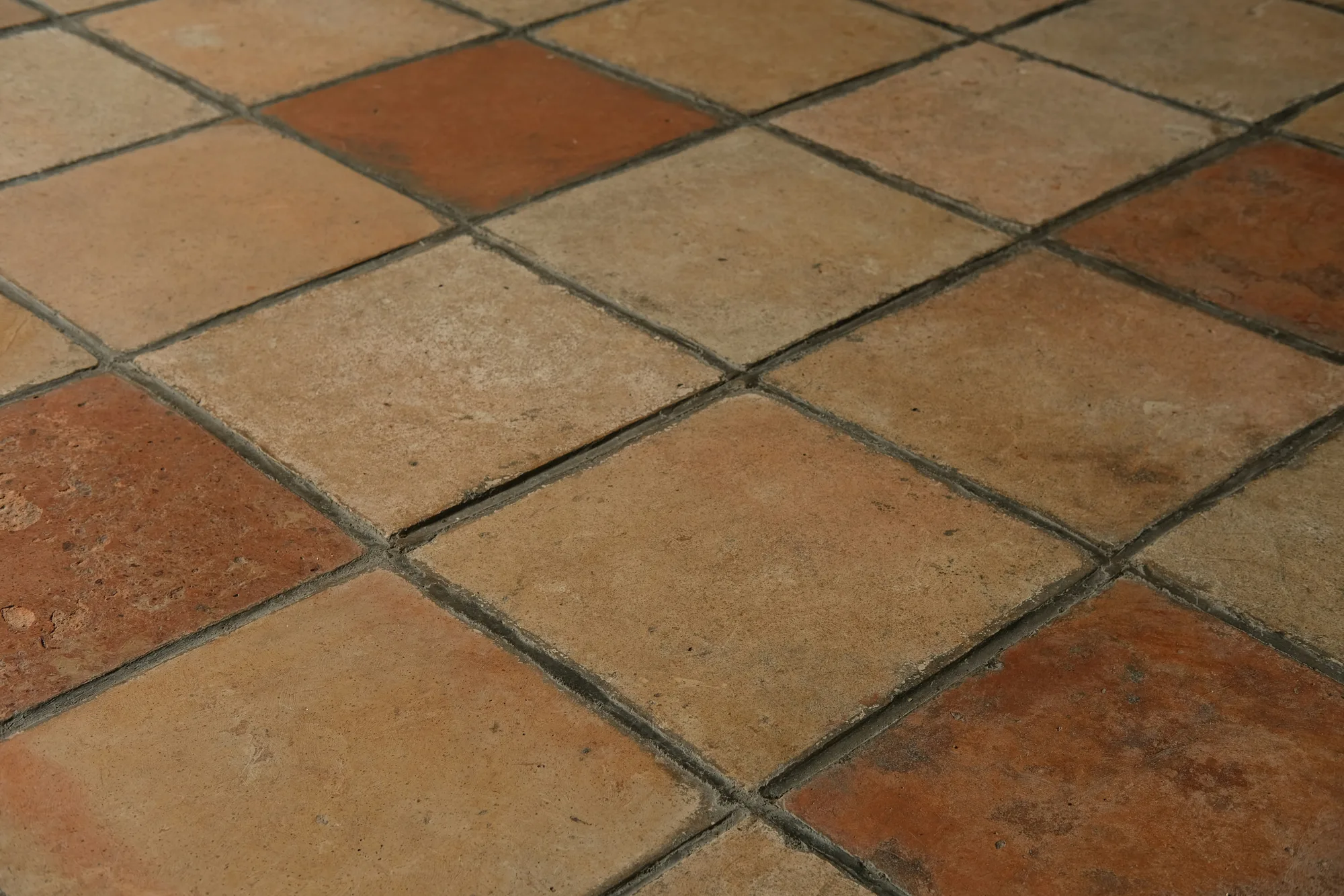 Handmade terracotta floor tiles