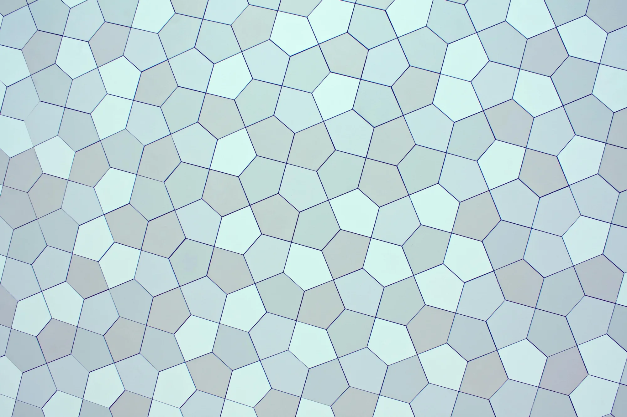 Geometric hexagonal wall tiles